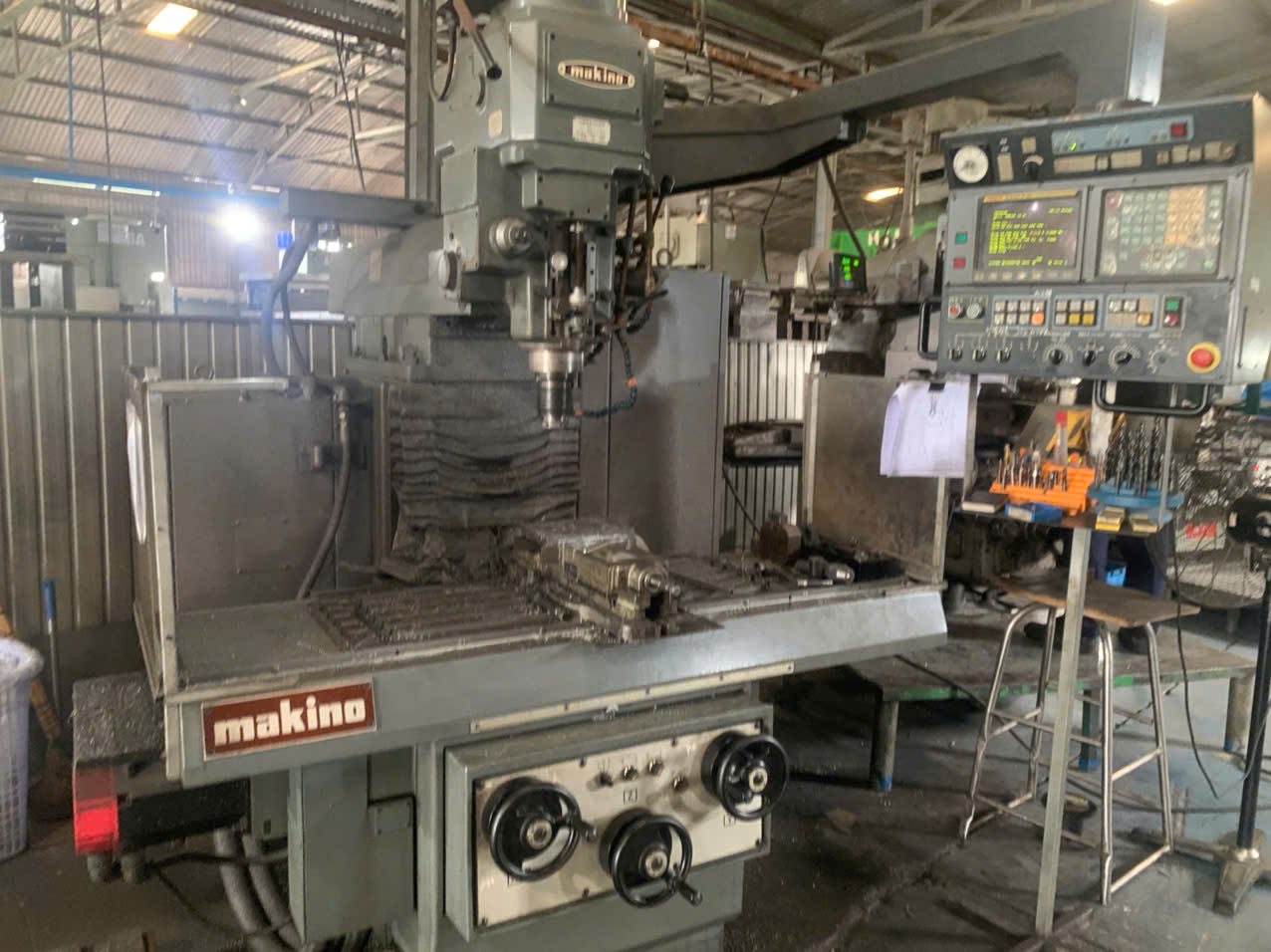 Vertical CNC machining center in Vietnam factory producing custom parts