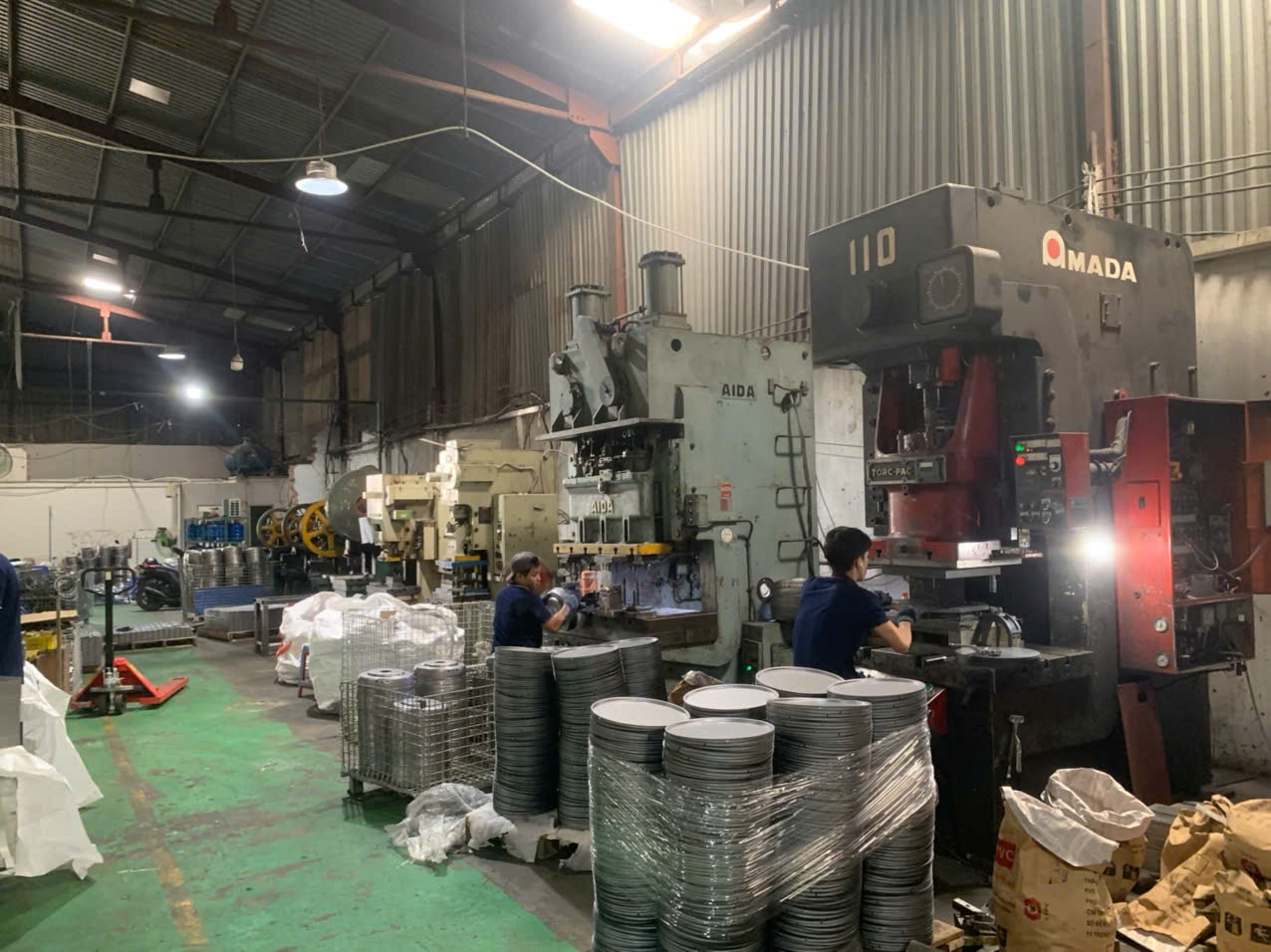 Metal stamping production area in Vietnamese manufacturing facility