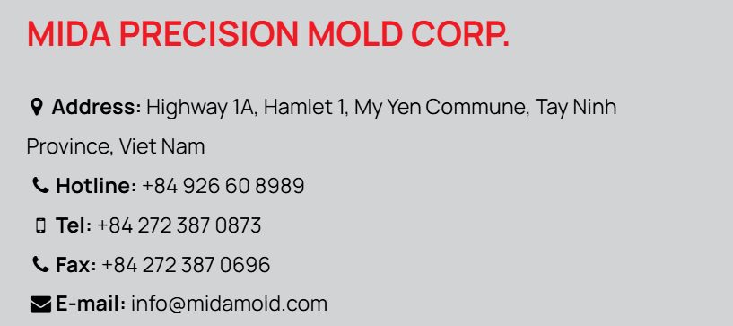 Minh Dat Precision Mold (Mida) factory