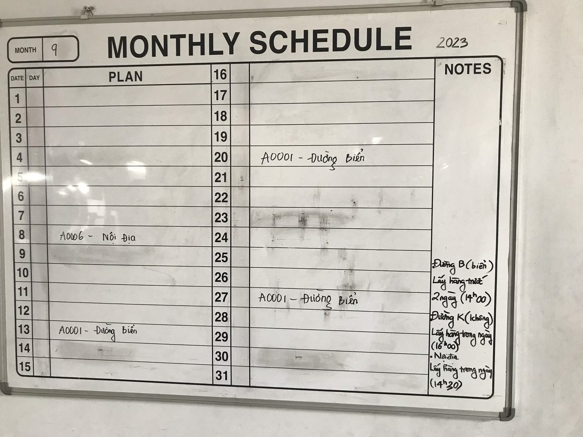 monthly calendar